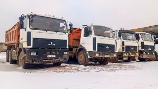 Как ведёт МАЗ зимой?Зима пришла в карьер. Перевозка песка на Мазе на дорогу, очень скользко