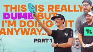 Throwing the Dumbest Disc Golf Shots at the bEast | Part 1 | McMahon, Dickerson, Oakley, Fry