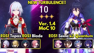 E0S1 Topaz x Blade & E0S1 Seele Triple Quantum | Memory of Chaos Floor 10 3 Stars |Honkai: Star Rail