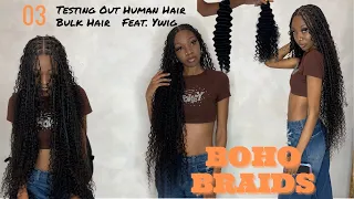 Human Hair Knotless Braids || Detail On Hair|| Med Size Parting ✨