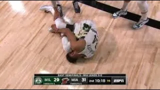 Giannis Antetokounmpo Ankle Injury - Game 4 | Bucks vs Heat | September 6, 2020 NBA Playoffs