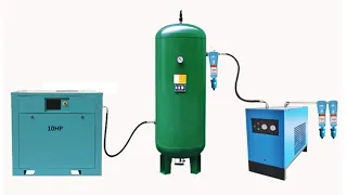 How to Connect Screw Air Compressor, Air Tank and Dryer.