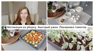 Мотивация на уборку в спальне 💫 Пикировка томатов 🌱 Готовим БЫСТРЫЙ ужин 🥗