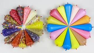 MAKING CRUNCHY SLIME VIDEO WITH PIPING BAGS#48 || BEST COLORING SLIME || SATISFYING SLIME