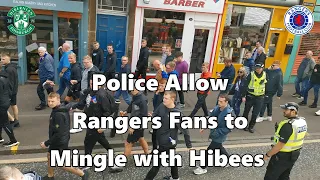 Police Allow Rangers Fans to Mingle with Hibees -  Hibs 2 - Rangers 2 - 20 August 2022