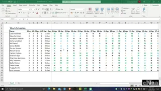 Creating a Shift System Work Schedule in Microsoft Excel