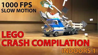 LEGO City Cars Crash Compilation Indoors Slow Motion 1000 fps