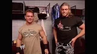 Chris Benoit, Edge and Jonathan Coachman backstage: Raw, June 7, 2004