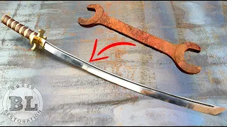 Forging a KATANA out of Rusted Giant WRENCH