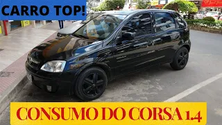 FALANDO DO CONSUMO DO CHEVROLET CORSA HATCH PREMIUM 1.4  NA GASOLINA - COMPARANDO COM ASTRA 2.0