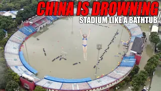 China is drowning! Storm filled the stadium like a bathtub! China floods | Three gorges dam china