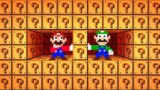 Mario vs Luigi. but there are Too Many Item Blocks in Super Mario Bros!..