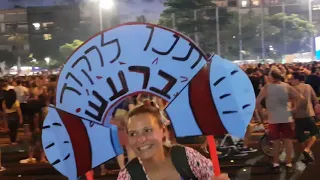 Thousands of dancers in Rabin Square in Tel Aviv Israel