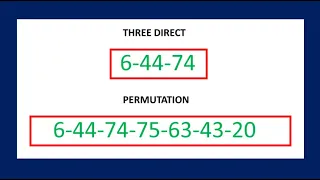 THE NATIONAL LOTTO THREE DIRECT CHART KEY NUMBERS 6 44 74