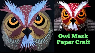 Owl Mask. How to Make Owl Mask with Paper.Owl Mask Craft. #owlmaskPapercraft #birdmask #ckartdesign