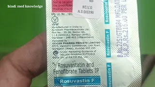 rosuvastin f Rosuvastatin and Fenofibrate tablets | @Rosuvastin and fenofibrate tablet ip in hindi