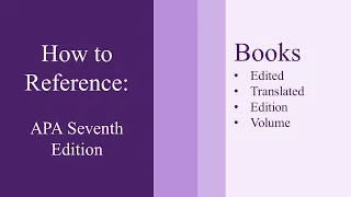 How to Reference a Book: APA Seventh Edition