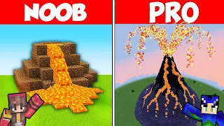 Minecraft NOOB vs PRO: GIANT VOLCANO HOUSE BUILD CHALLENGE 😱 (Hindi)