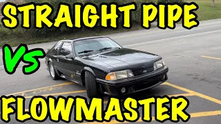 1987-1993 Ford Mustang GT 5.0: Flowmaster Super 10 Vs Straight Pipe!