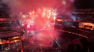Becky Lynch celebration and closing pyro at Wrestlemania 35