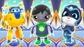 Super Wings Jett Run Vs Tag with Ryan Vs Talking Tom Hero Dash - Donnie Vs Ryan Vs Moonlight Angela