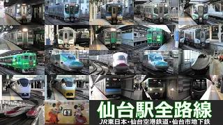 【仙台駅全路線　走行･発着シーン集】仙台駅で新幹線、JR在来線、仙台空港鉄道、仙台市地下鉄車両の走行・発着シーンを満喫！！