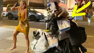 She didn’t believe her Eyes.Trashman Prank