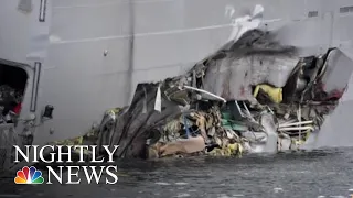 NATO Warship Torn Open In Collision With Oil Tanker | NBC Nightly News