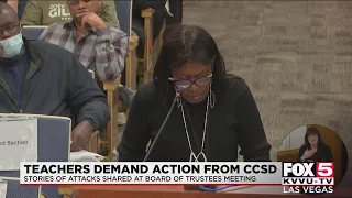 Teacher, 73, recounts attack by student at CCSD Board of Trustees meeting