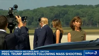 WATCH | President Trump arrives in Dayton following deadly mass shooting