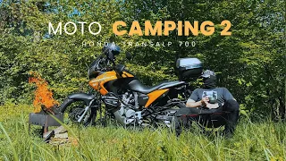 Motorcycle  camping on HONDA TRANSALP 700 to the Forest