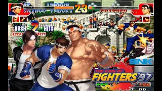 The King of Fighters '97 [60fps] Hardest-Kyo & Shingo Team No Lose ALL