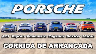 Todos os Porsches em uma CORRIDA DE ARRANCADA