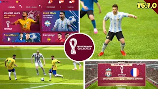 Download eFootball PES 2022 Mod Apk Qatar Fifa World Cup 2022 Exclusive Edition | V5.7.0