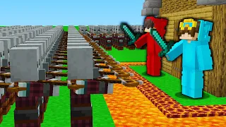 7 Security Build Hacks vs Pillagers - Minecraft