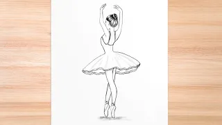 Ballerina dancing girl beautiful drawing