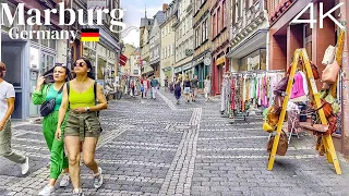 Marburg, Germany Summer Walking Tour 2022 - 4K 60fps Ultra HD