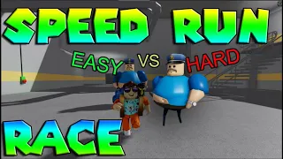 Super HARD vs EASY mode SPEED Run! BARRY'S PRISON RUN! (First Person Obby!) with gadgets