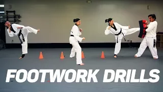 Taekwondo Footwork & Kicking Drills (using cones)