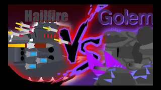 Gladiator battles: Hailfire VS Golem|Final battle - Cartoons about tanks