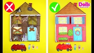 BAD HOUSE vs GOOD HOUSE EASY PAPERCRAFTS FOR KIDS HANDMADE TOYS