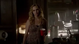 Caroline Is Cleaning And Drinking And Klaus Visits Her - The Vampire Diaries 4x17 Scene