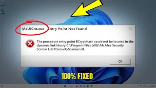 Fix McUICnt.exe - Entry Point Not Found The Procedure Entry Point BCryptHash Could Not Be Located ✅