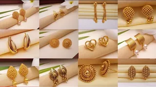 Stud Gold Earrings Designs with Price and Weight || Gold Studs Designs|