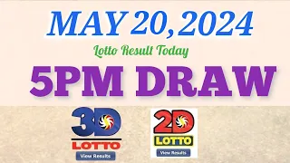 Lotto Result Today 5pm draw May 20, 2024 Swertres Ez2 PCSO#lotto