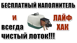 Бесплатный наполнитель и всегда чистый кошачий лоток ЛАЙФХАК!