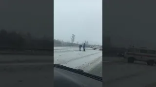 ДТП на М-1 в Смоленской области. Видео Дмитрия Дубова