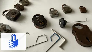 (38) Lock picking for Beginners - Old lever Padlocks picked & Squire opened with tension tool