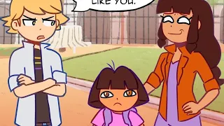 DORA IS LILA'S SISTER ?! ( miraculous ladybug comic dub)