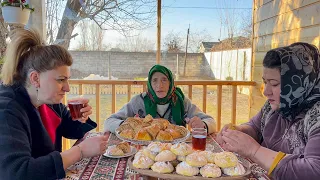 Making Traditional Azerbaijani Sweets In The Grandma Rose's Wood House!